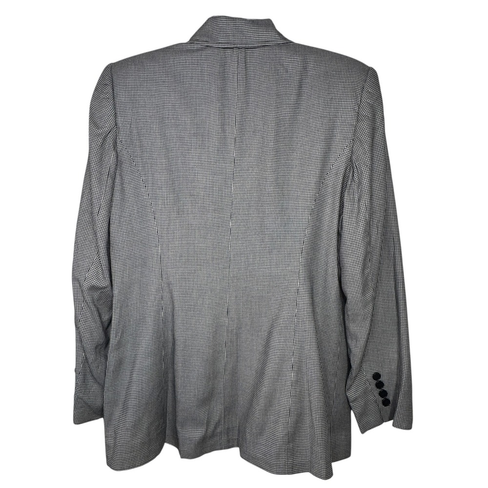 Lauren Ralph Lauren Navy Houndstooth Double Breasted Blazer Women 12 NWT VTG 90s - Picture 2 of 14